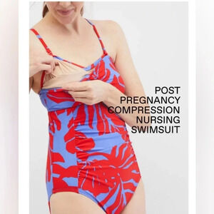 NWT Motherhood Bounce Back Post Pregnancy Compression Nursing Swimsuit NEW